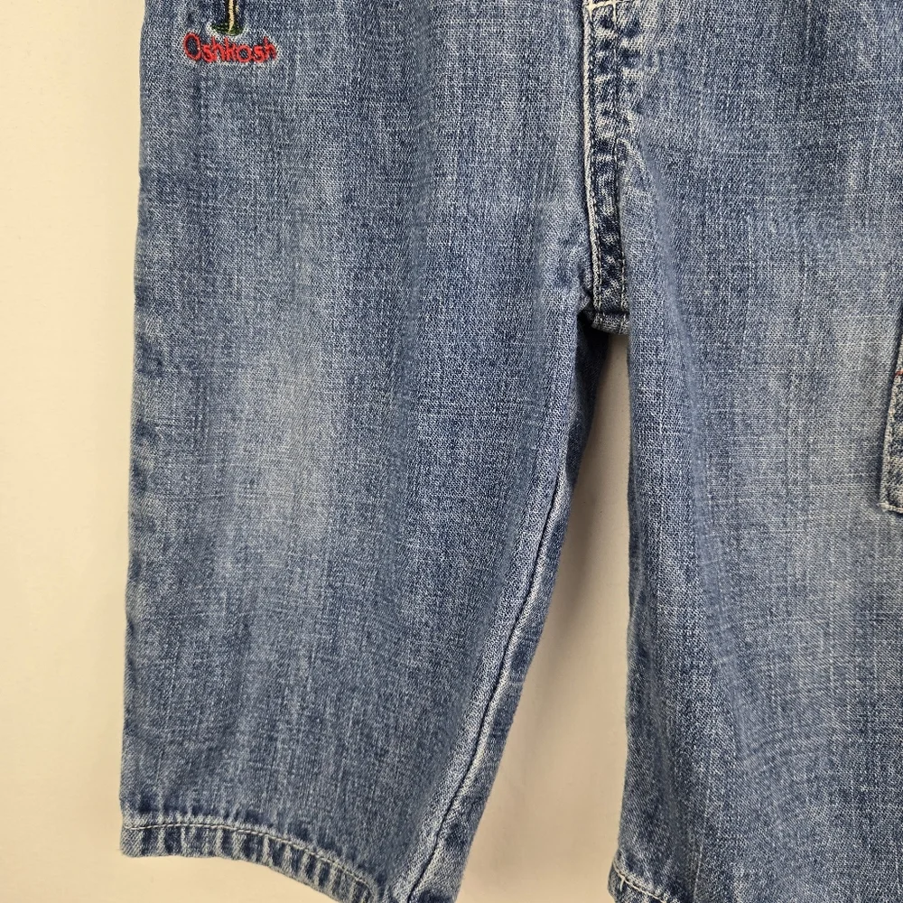 Vintage Oshkosh Baby Jeans With Bear In Car Patch Size‎ 6-9 Months